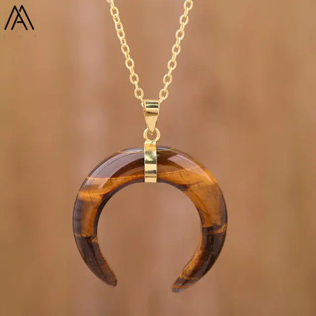 Moon Shape crystal Necklace
