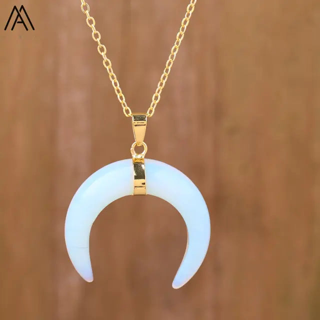 Moon Shape crystal Necklace