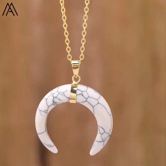 Moon Shape crystal Necklace