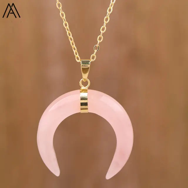 Moon Shape crystal Necklace