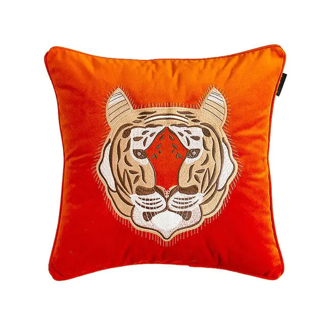 Retro Velvet Embroider Cushion Cover